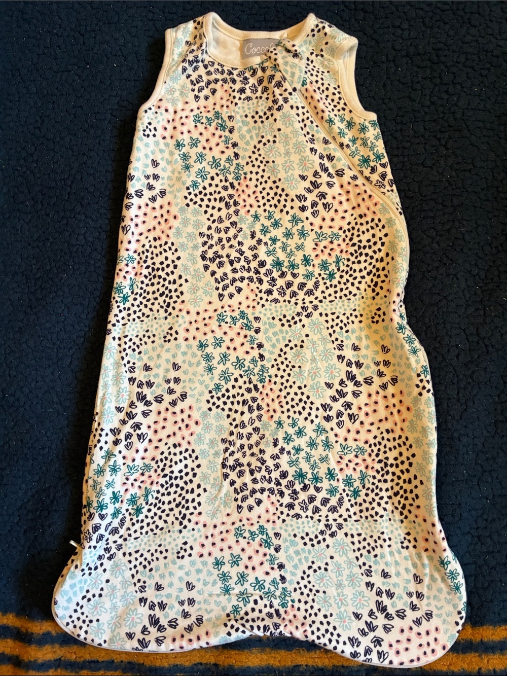 Coccoli white Sleeveless Floral & Dot Print Casual Dress